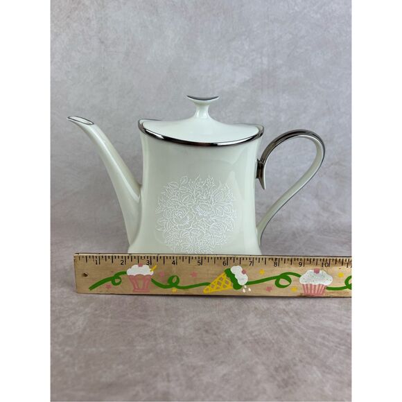 Vintage Lenox Fine China Moonspun Tea Kettle Pot - Picture 12 of 13